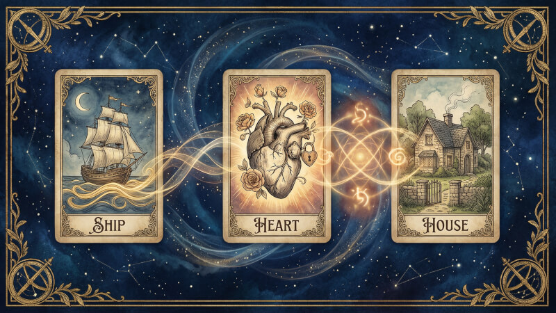 Lenormand card combinations illustration
