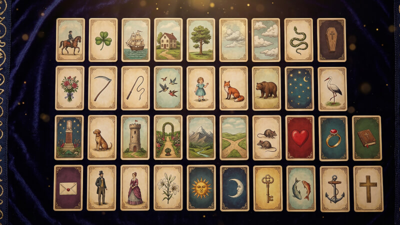 Grand Tableau 36-card Lenormand spread